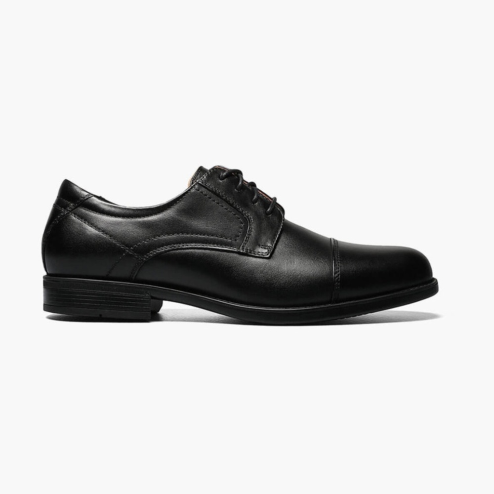 Men's Florsheim Midtown Cap Toe Oxford in Black Leather. 12138 001